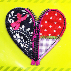 Applique Zippered Heart