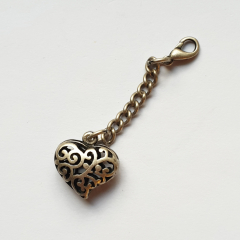 Herzanhänger mit Karabiner - Metall