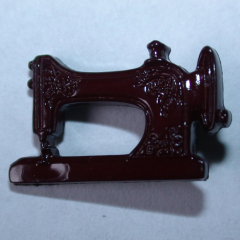 Knopf mit Öse - Nähmaschine braun