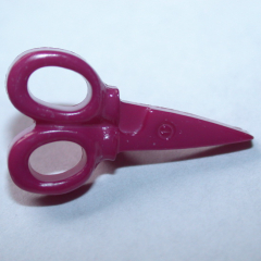 Knopf mit Öse - Schere lila