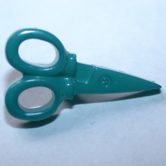 Knopf mit Öse - Schere petrol