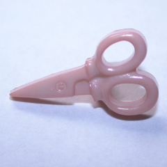 Knopf mit Öse - Schere rosa