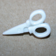 Knopf mit Öse - Schere weiß