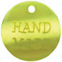 Labelknopf "Mit Liebe gemacht" - hellgrün