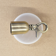 Quastenklemme mit Karabinerhaken messing