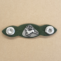 Trachtenschließe Leder - dunkelgrün